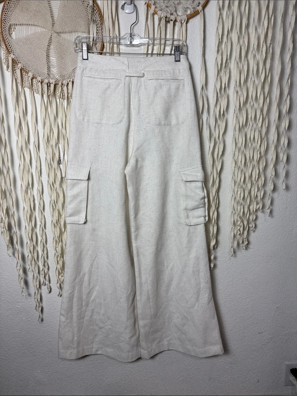 Torn by Ronny Kobo Bernee Wide Leg Cargo Trouser in Stone Size XS